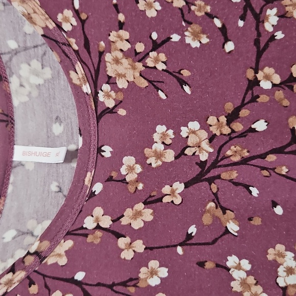 Plum Floral Plus Long Sleeve Maxi XL - Picture 7 of 10